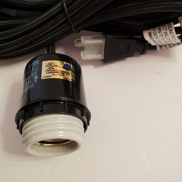 West Elm Black Plug-In Pendant Cordset Set of 2 Chandelier Light Kit 15ft New - Picture 5 of 14